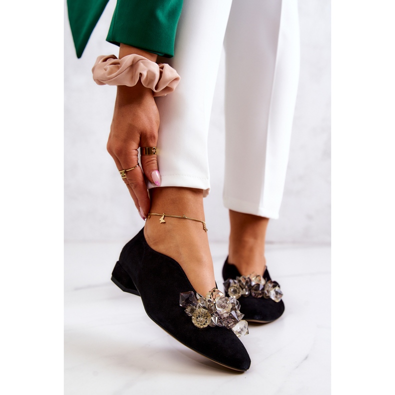 PA2 Sapatos de camurça elegantes com decoração preta McQueen preto 1