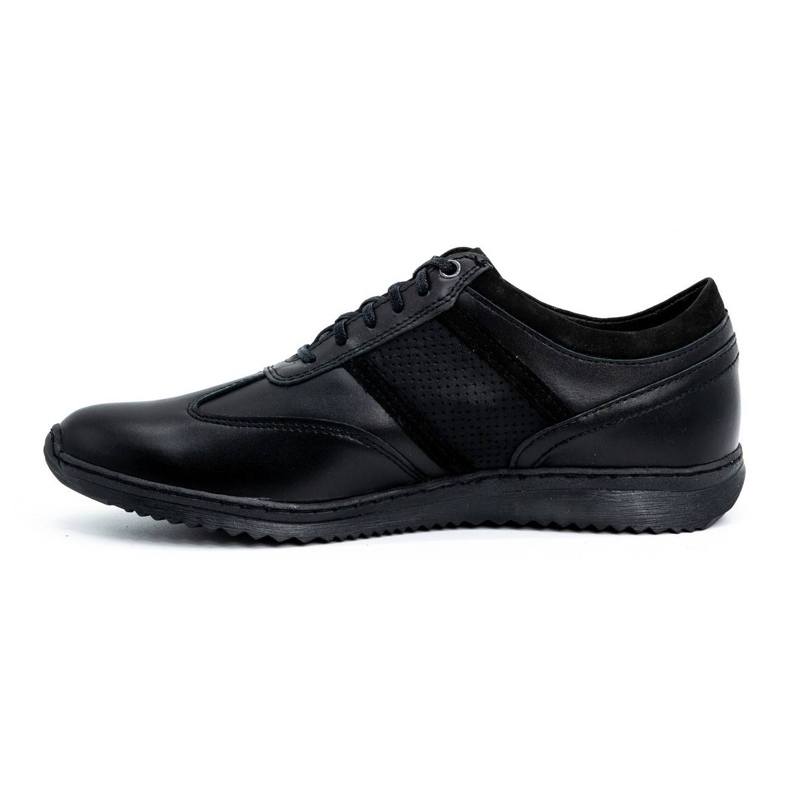 Polbut Sapatos casuais de couro masculino 2117P preto 1