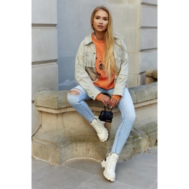 S.Barski Tênis feminino Botas Larina bege claro 1