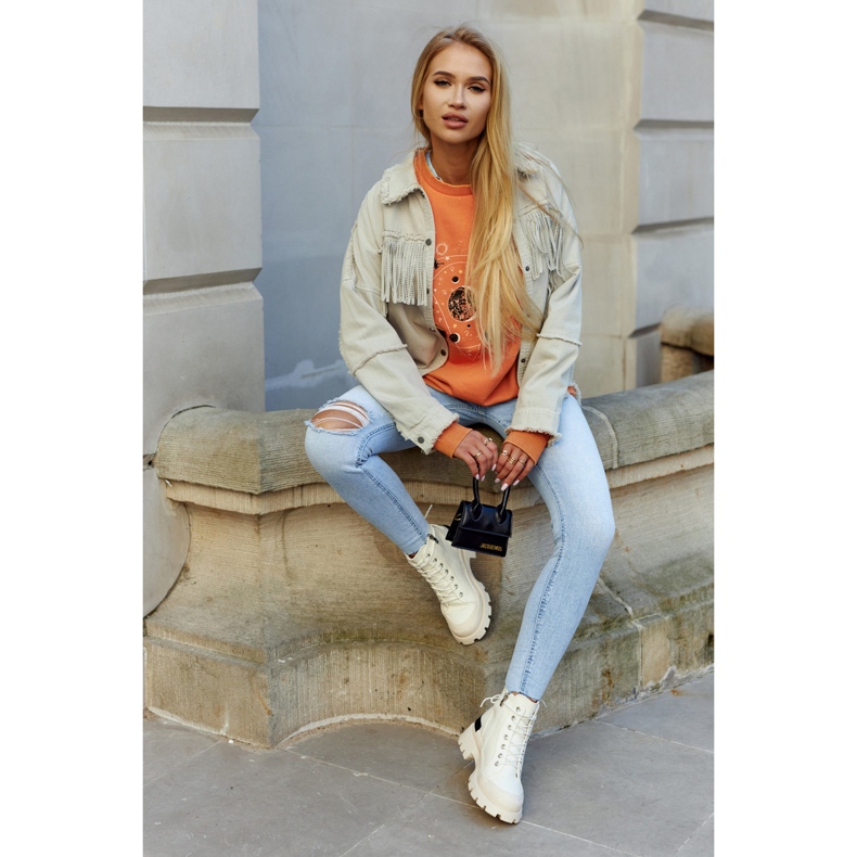 S.Barski Tênis feminino Botas Larina bege claro 1