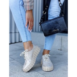 Lemar Brogues de couro na plataforma de hipnose bege-ouro dourado 1