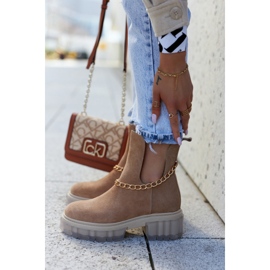 Botinhas de camurça da moda com um corte de camelo Forget Me marrom 2