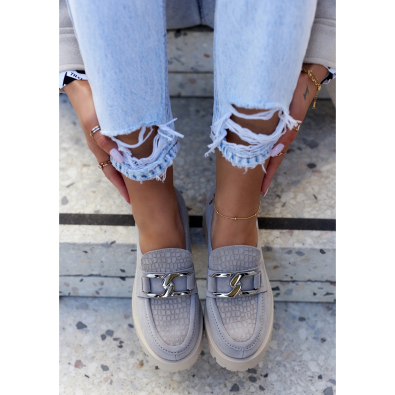 La.Fi Mocassim de camurça da moda cinza claro Rayhan 1