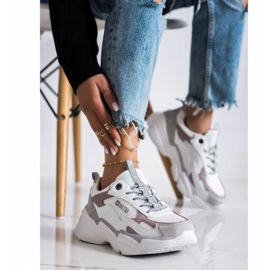 Tênis feminino Big Star HH274255 bege branco 3