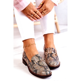 Mocassim feminino Laura Messi 2307 Bege-Preto 3