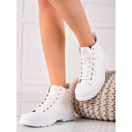 Forever Folie Tênis de cano alto da moda branco 2