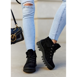 S.Barski Botas de camurça amarradas pretas Dalles preto 2