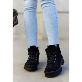 S.Barski Botas de camurça amarradas pretas Dalles preto 1