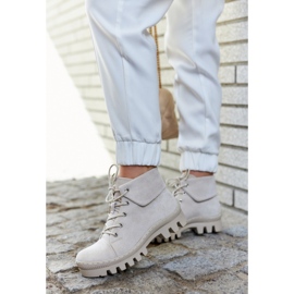 S.Barski Botas de camurça amarradas cinza claro Dalles 1