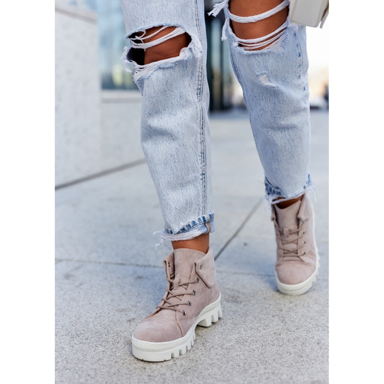 S.Barski Botas de camurça amarradas roxo claro Dalles 2