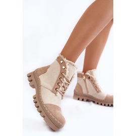 S.Barski Botas femininas da moda Claira bege 2