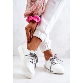 S.Barski Tênis feminino de couro na plataforma branca Marien branco 2