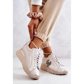 Sapatos esportivos de couro com cunha Maciejka 05492-04 bege 2 Sapatos esportivos de couro com cunha Maciejka 05492-04 bege 2