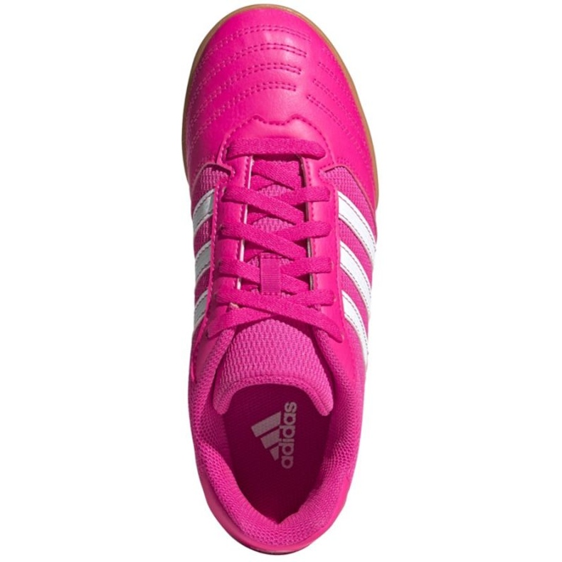 Chuteiras Adidas Super Sala Jr G55911 rosas e roxos 2