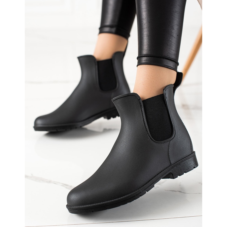 TRENDI Botas de chuva pretas clássicas preto 1