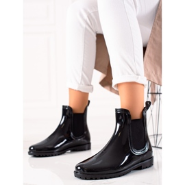 TRENDI Botas de chuva lacadas pretas preto 1