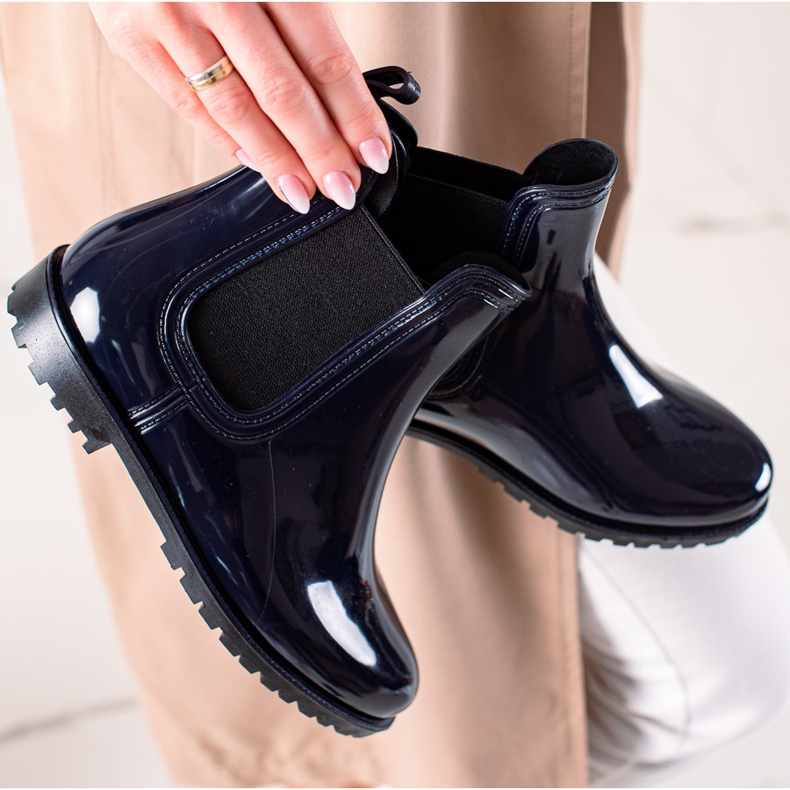 TRENDI Botas de chuva lacadas em azul marinho azul-marinho 1