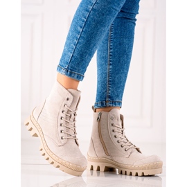 S. BARSKI Botas com cadarço por S.BARSKI bege 1