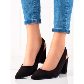 Evento Bombas com calcanhar descoberto preto 1