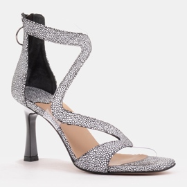 Marco Shoes Sandálias Ava elegantes branco preto 1