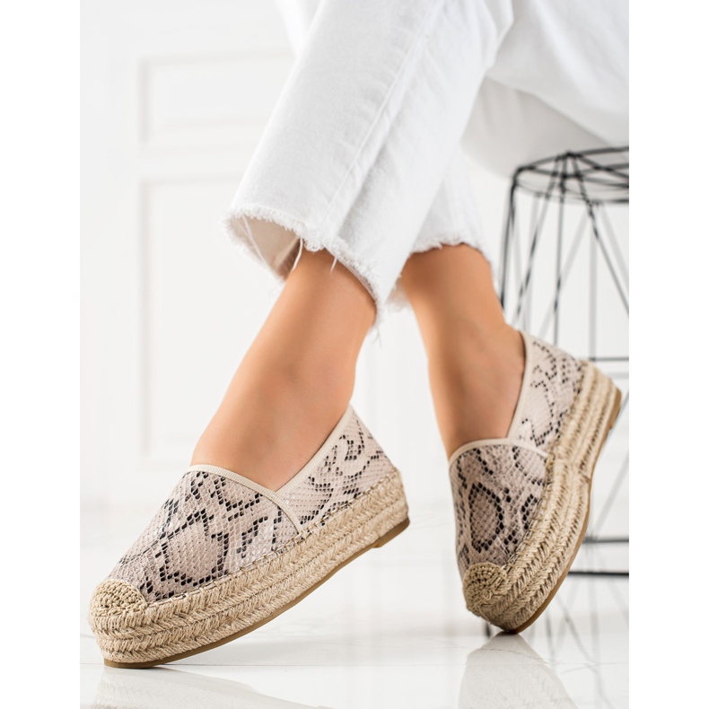 Bestelle Alpercatas na plataforma Snake Print bege 1