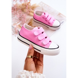 Tênis infantil com velcro rosa Bernie 2