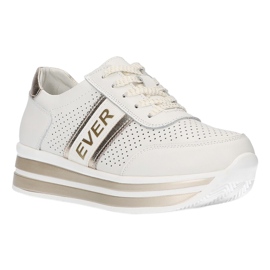Sapatos Ever Sports para mulheres Filippo DP1414 branco e dourado 5