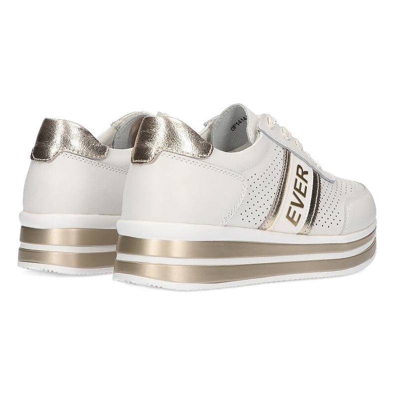 Sapatos Ever Sports para mulheres Filippo DP1414 branco e dourado 9