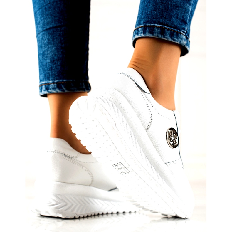 Tênis esportivo feminino amarrado Filippo DP3547 / 22 WH Branco prata 3