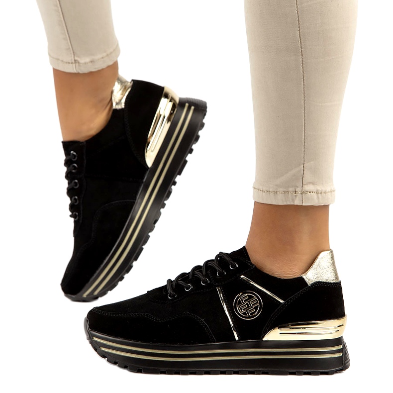 Tênis de couro Filippo DP3538 / 22 BK GO preto 1