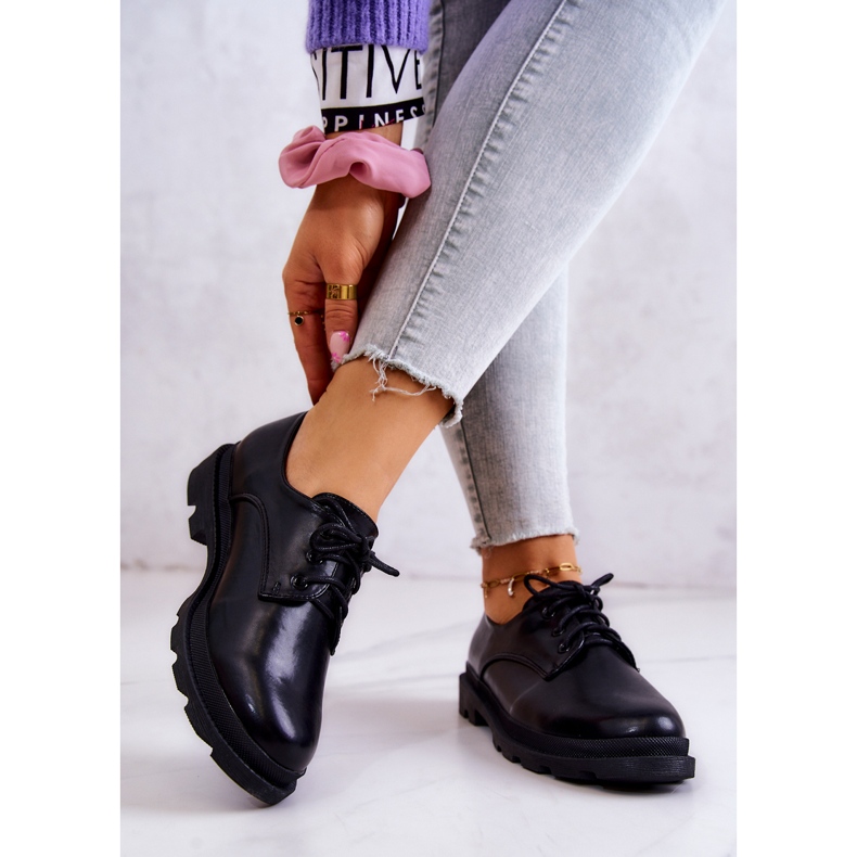 S.Barski Sapatos Oxford Clássicos Femininos Colton Preto 2