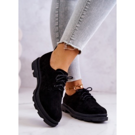 S.Barski Tênis feminino Oxfords de camurça clássico preto Colton 2