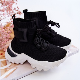 FR1 Tênis esportivo infantil meia preta Nickie preto 1