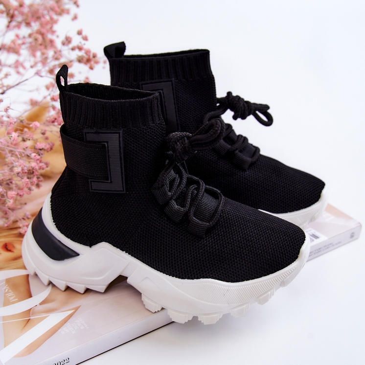 FR1 Tênis esportivo infantil meia preta Nickie preto 1