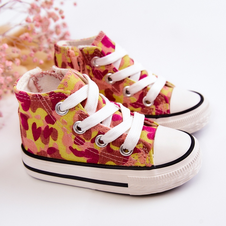 Tênis infantil com zíper Filemon rosa-amarelo 2 Tênis infantil com zíper Filemon rosa-amarelo 2