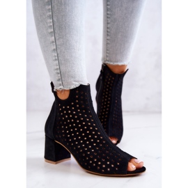 Botas de couro aberto Maciejka 05420-43 preto 1