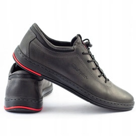 Polbut Sapatos casuais de couro masculino K23 cinza 2
