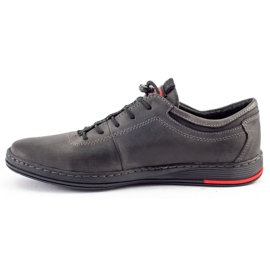 Polbut Sapatos casuais de couro masculino K23 cinza 5