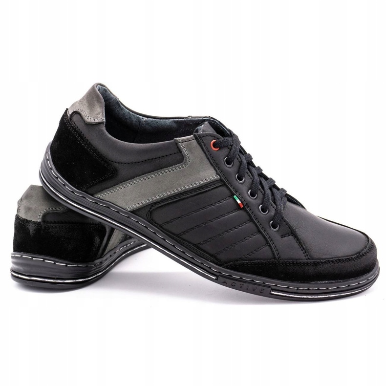 Sapatos de couro masculino Olivier 236GT preto 3