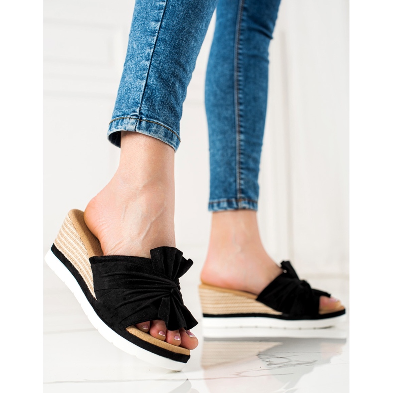 W. Potocki Sandálias de cunha Potocki preto 1