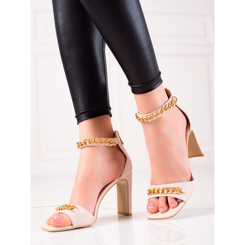 W. Potocki Sandálias Potocki elegantes bege 1