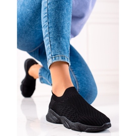 Sweet Shoes Tênis esportivos deslizantes preto 2