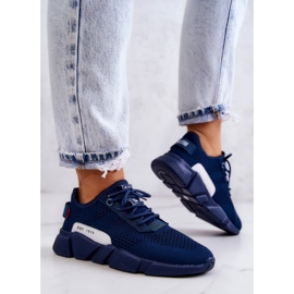 Tênis esportivo feminino Memory Foam Big Star JJ274274 Azul marinho 2