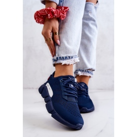 Tênis esportivo feminino Memory Foam Big Star JJ274274 Azul marinho 1