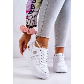 S.Barski Tênis esportivo feminino de couro loissa branco 1