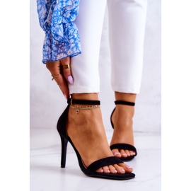 Vinceza Sandálias femininas de salto alto camurça preta Massimo preto 1