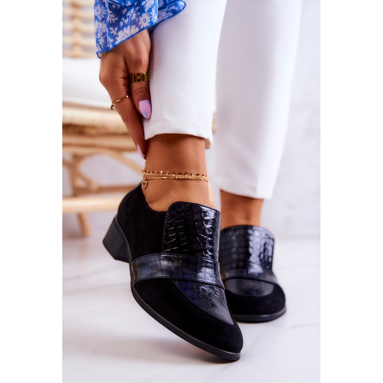 PA2 Sapatos pretos de camurça Mariene 1