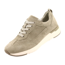 Sapatos femininos de couro a céu aberto Caprice 23708-28 em tons de verde 4