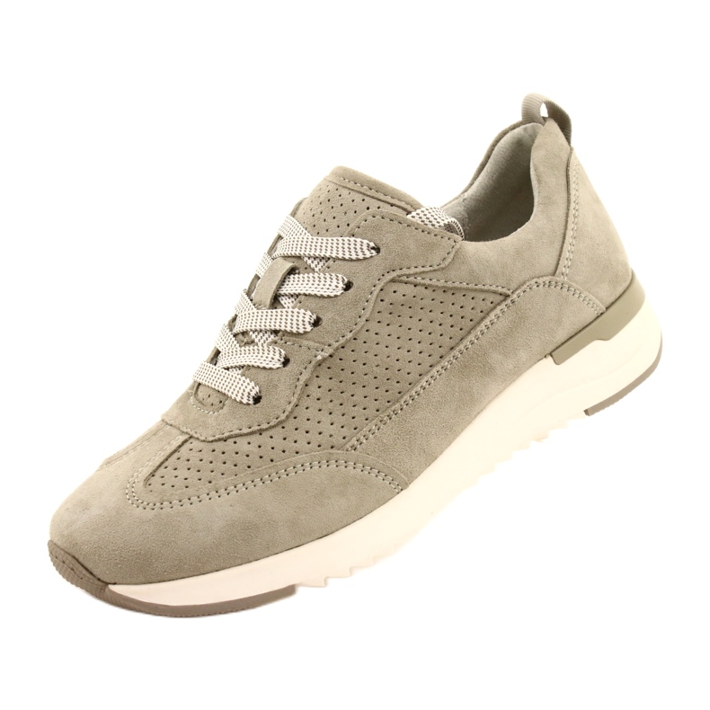 Sapatos femininos de couro a céu aberto Caprice 23708-28 em tons de verde 4