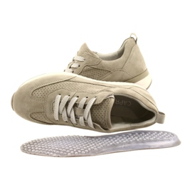 Sapatos femininos de couro a céu aberto Caprice 23708-28 em tons de verde 8